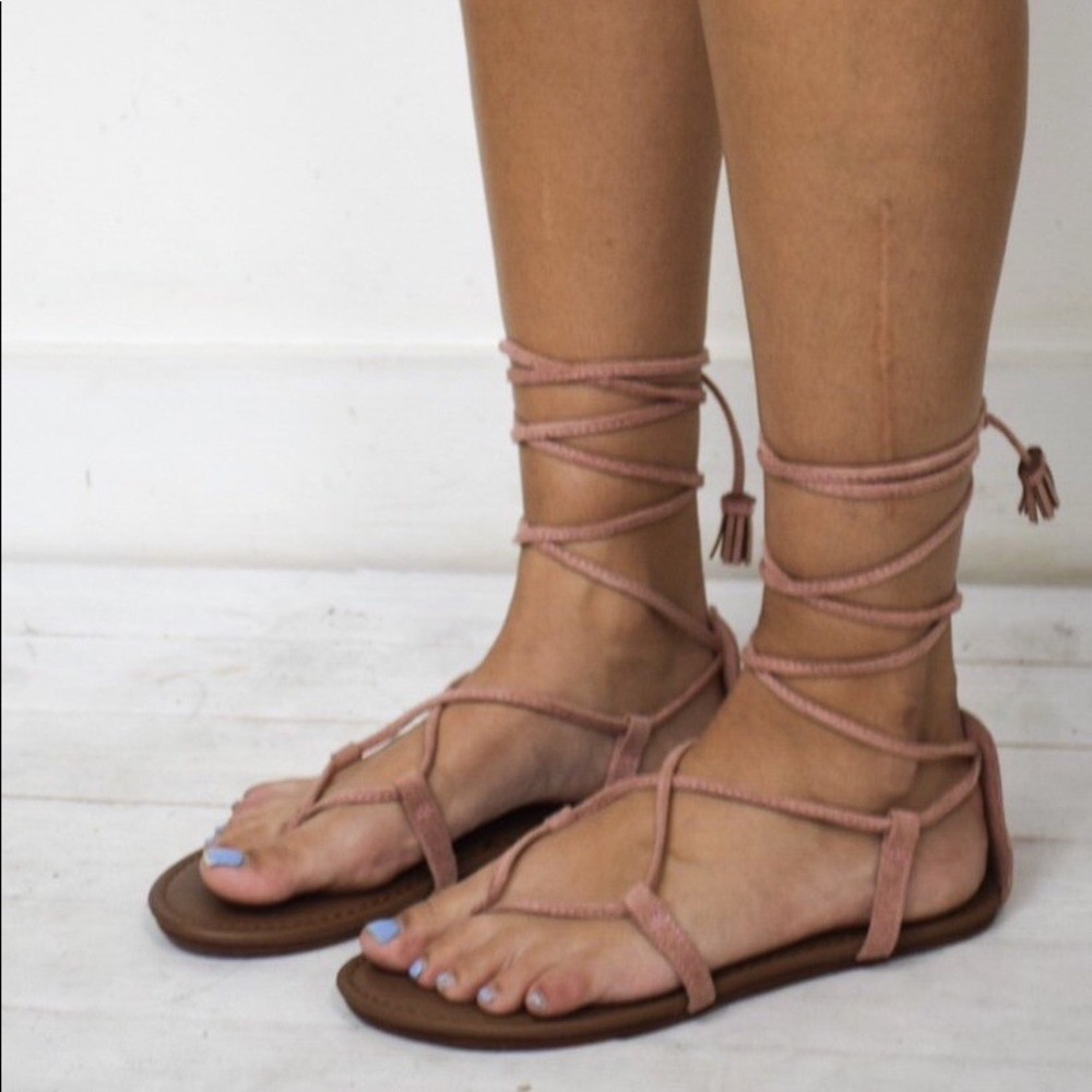Rose Lace Up Gladiator Sandal - Picture 2 of 6